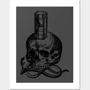 Memento Mori - Skull and Hourglass Posters and Art